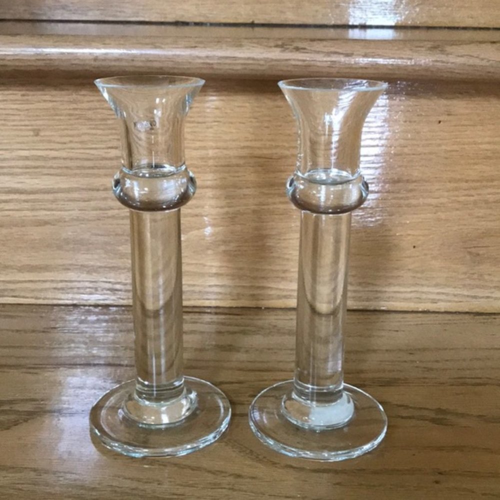 Brighton glass Candleholders (set of 2) -Brand New